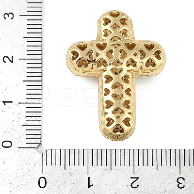 Brass Micro Pave Clear Cubic Zirconia Beads KK-S392-01G-1