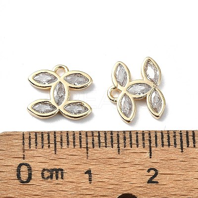 Brass Micro Pave Cubic Zirconia Pendants FIND-Z029-01G-1