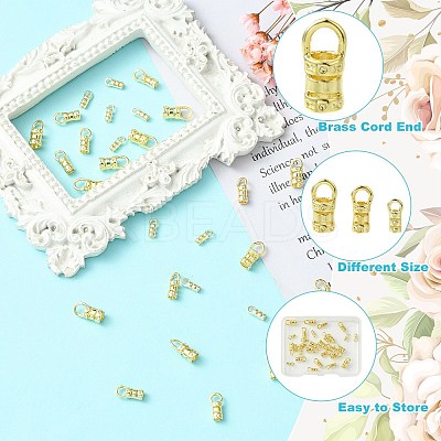 30Pcs 3 Styles Brass Cord End FIND-CJ0004-61-1