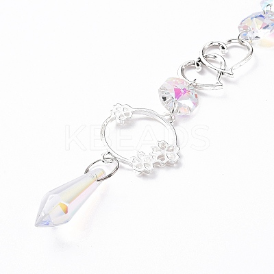 AB Color Plated Crystal Bullet Big Pendant Decorations LS-HJEW-G019-03F-1