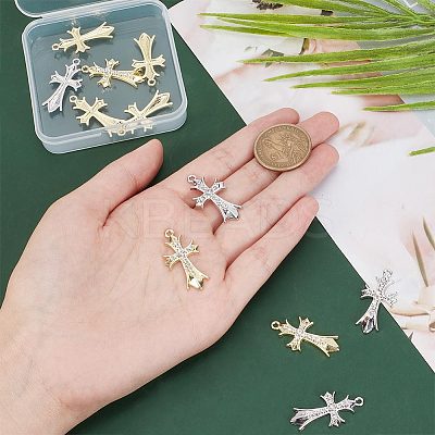 20Pcs 2 Colors Alloy Crystal Rhinestone Pendants FIND-AR0003-91-1
