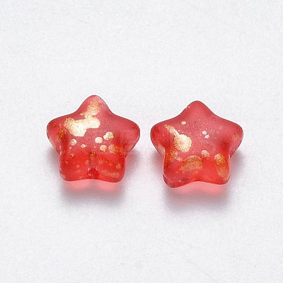 Spray Painted Glass Beads GLAA-R211-04-F02-1