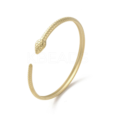 304 Stainless Steel Snake Cuff Bangles BJEW-A003-02G-1
