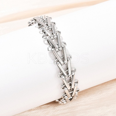 304 Stainless Steel Link Chain Bracelets for Women BJEW-C113-01P-1
