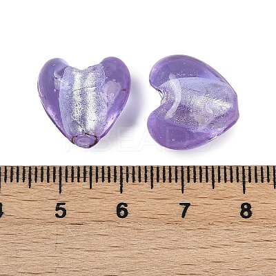 Handmade Silver Foil Lampwork Glass Beads LAMP-Q005-06A-1