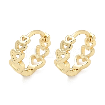 Hollow Heart Brass Hoop Earrings EJEW-Z102-16G-1