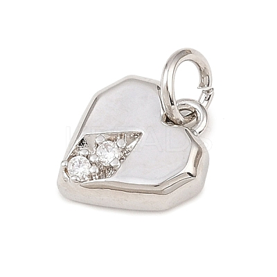 Brass Micro Pave Clear Cubic Zirconia Pendants KK-G544-05P-01-1