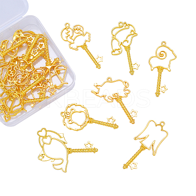 24Pcs 12 Style Alloy Open Back Bezel Pendants PALLOY-CJ0001-128-1