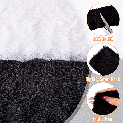 2 Rolls 2 Colors Polyester-cotton Rabbit Wool Fabrics DIY-TA0012-64-1