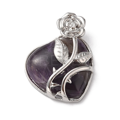 Natural Amethyst Pendants G-B042-01P-05-1