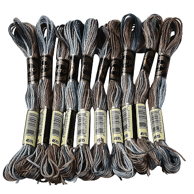 10 Skeins 6-Ply Polyester Embroidery Floss OCOR-CY0002-99E-1