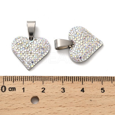 201 Stainless Steel Clay Pendants STAS-R166-02B-P-1