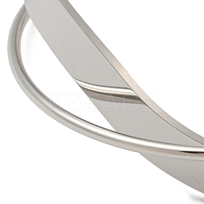 Non-Tarnish 304 Stainless Steel Plain Cuff Bracelet BJEW-B076-02P-1