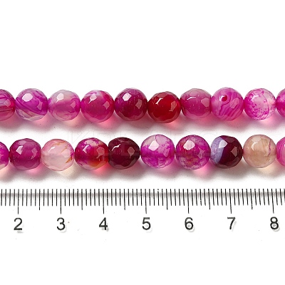 Natural Striped Agate/Banded Agate Beads Strands G-H1593-8mm-1-1