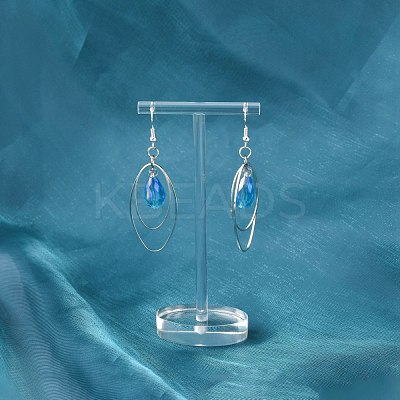Trendy Glass Teardrop Dangle Earrings EJEW-JE00529-1