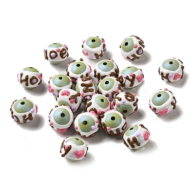 Hand Painted Acrylic with Enamel Beads MACR-K354-38I-1
