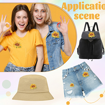 Flower Self Adhesive Computerized Embroidery Cloth Iron on/Sew on Patches PATC-GA0001-84A-1