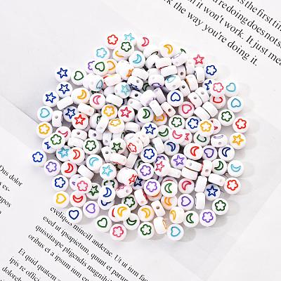 White Opaque Acrylic Beads MACR-YW0001-19D-1