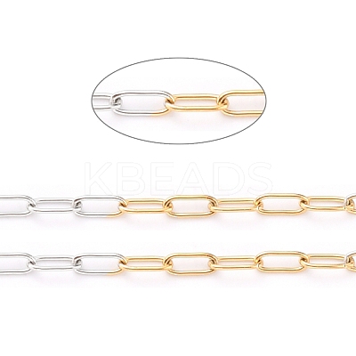 Two Tone 304 Stainless Steel Paperclip Chains CHS-B001-22-1