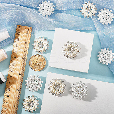 10Pcs Flower Sew on Rhinestone FIND-GF0004-93S-1