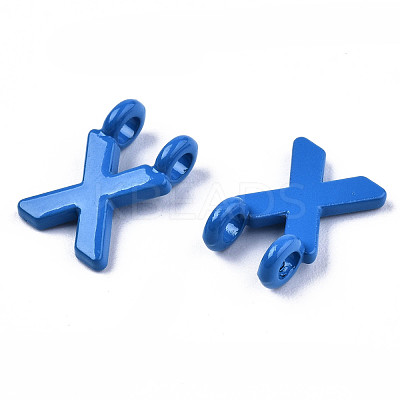 Spray Painted Alloy  2-Loop Link Pendants X-PALLOY-T075-48X-RS-1