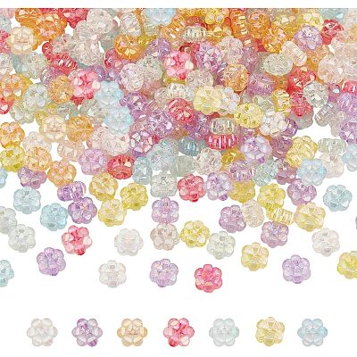 315pcs 7 colors Transparent Acrylic Beads MACR-FH0001-09-1