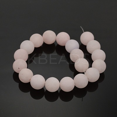 Frosted Natural Rose Quartz Round Bead Strands X-G-M272-06-10mm-1