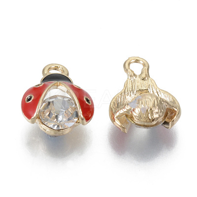 Alloy Rhinestones Enamel Pendants X-ENAM-T009-53B-RS-1