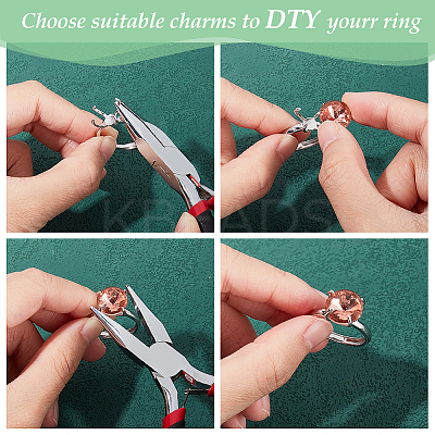 1Pc Adjustable Rhodium Plated Sterling Silver Finger Rings Components STER-BC0002-02P-1