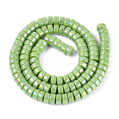 AB Color Plated Opaque Glass Beads Strands GLAA-T026-3x6mm-P05-1