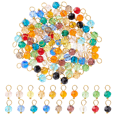 114Pcs 19 Colors Glass Charms PALLOY-PH01699-1