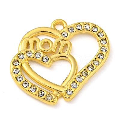 Ion Plating(IP) Real 18K Gold Plated 304 Stainless Steel Rhinestone Pendants STAS-P341-12G-01-1