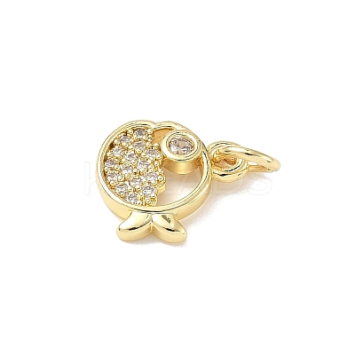 Brass Micro Pave Cubic Zirconia Charms ZIRC-I356-13G-01-1