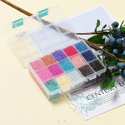 FGB 375G 15 Colors 12/0 Grade A Round Glass Seed Beads SEED-JP0011-05-2mm-1