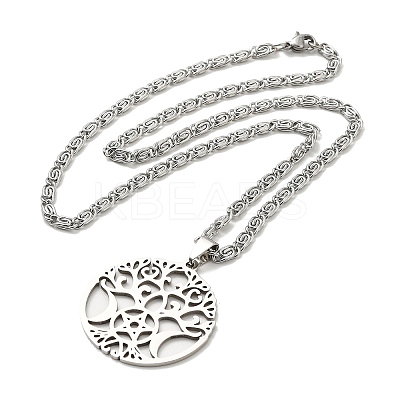 Non-Tarnish 201 Stainless Steel Pendant Necklaces for Women Men NJEW-G123-14P-1