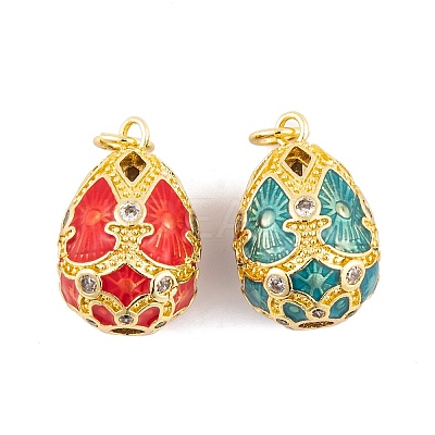 Brass Micro Pave Cubic Zirconia Pendants KK-E112-08G-1