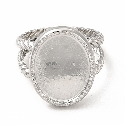 Non-Tarnish 304 Stainless Steel Open Cuff Ring Settings X-RJEW-B027-29P-1