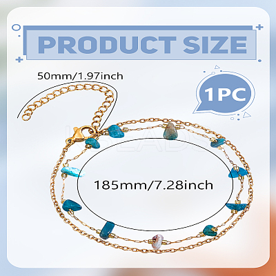 1Pc Stainless Steel & Natural Gemstone Multi-strand Bracelets for Women BJEW-LP0003-28-1