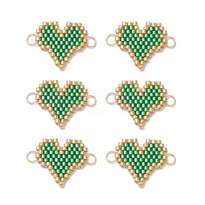 MIYUKI Delica Glass Seed Beaded Heart Links PALLOY-MZ00702-02-1