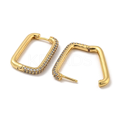 Brass Micro Pave Cubic Zirconia Huggie Hoop Earrings EJEW-L240-C-01G-1