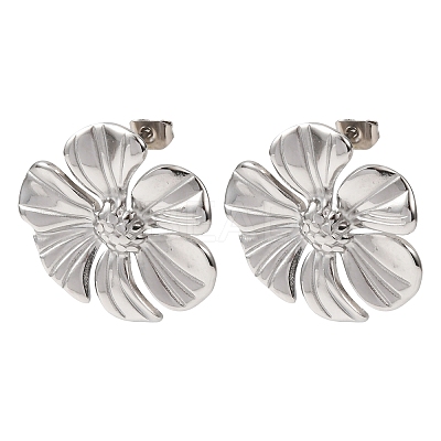 Valentine's Day 304 Stainless Steel Stud Earrings EJEW-C184-01B-P-1