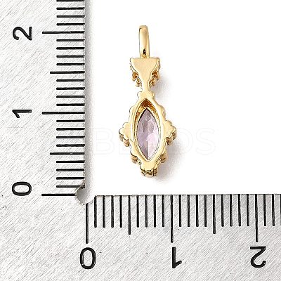 Brass Glass Pendants KK-U061-20G-06-1