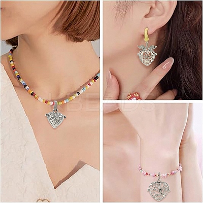 6Pcs 3 Styles Brass & Alloy Bead Cage Pendants FIND-YW0011-82-1