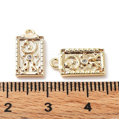 Rack Plating Brass Micro Pave Cubic Zirconia Pendants KK-K333-91G-1