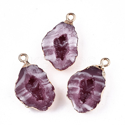 Druzy Geode Resin Pendants LS-RESI-S383-066D-1