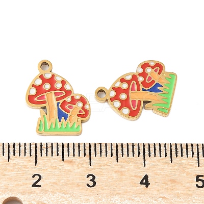 304 Stainless Steel Enamel Pendants STAS-R168-22G-01-1
