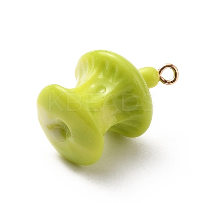 Opaque Resin Pendants LS-RESI-WH0026-35B-1
