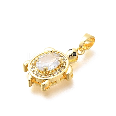 Brass Micro Pave Cubic Zirconia Pendants KK-G519-18G-03-1