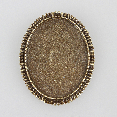Vintage Alloy Brooch Cabochon Bezel Settings PALLOY-N0085-28AB-NF-1