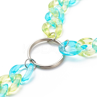 Wristlet Keychain Acrylic Curb Chain Keychain Bracelet KEYC-JKC00396-1